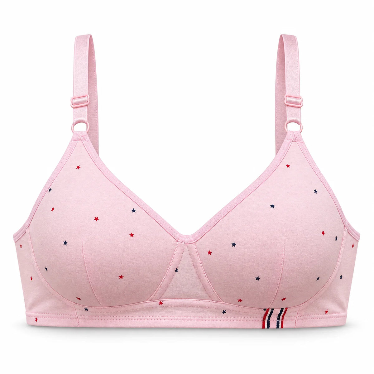 Star Print Lightly Padded Full-Coverage Wireless Bra