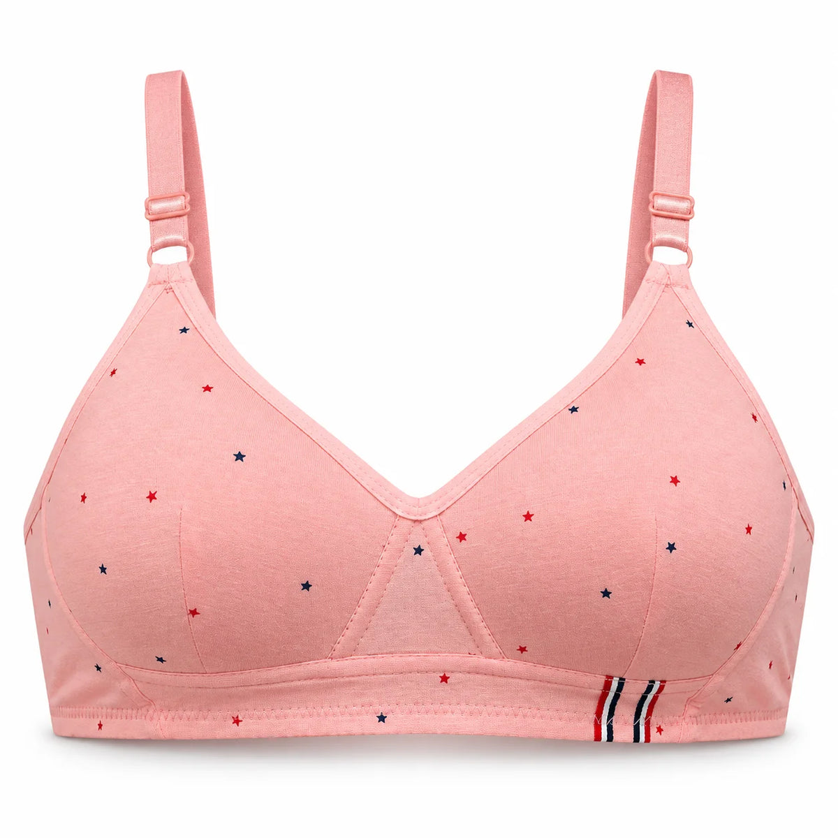 Star Print Lightly Padded Full-Coverage Wireless Bra