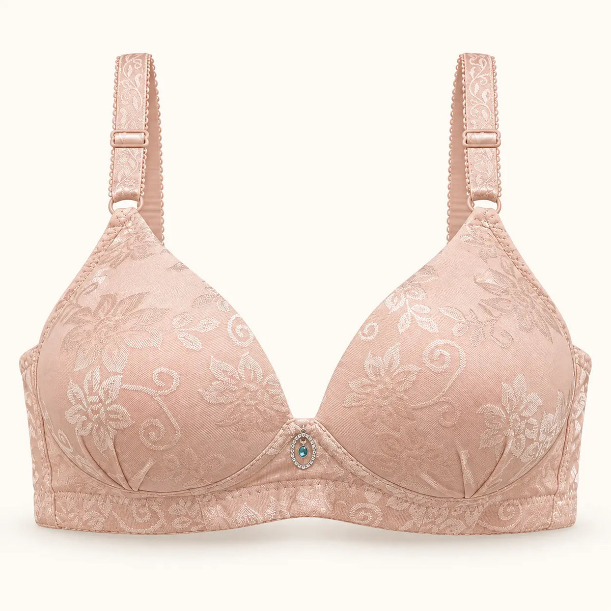 Floral Jacquard Everyday Support Bra – Padded Full Coverage