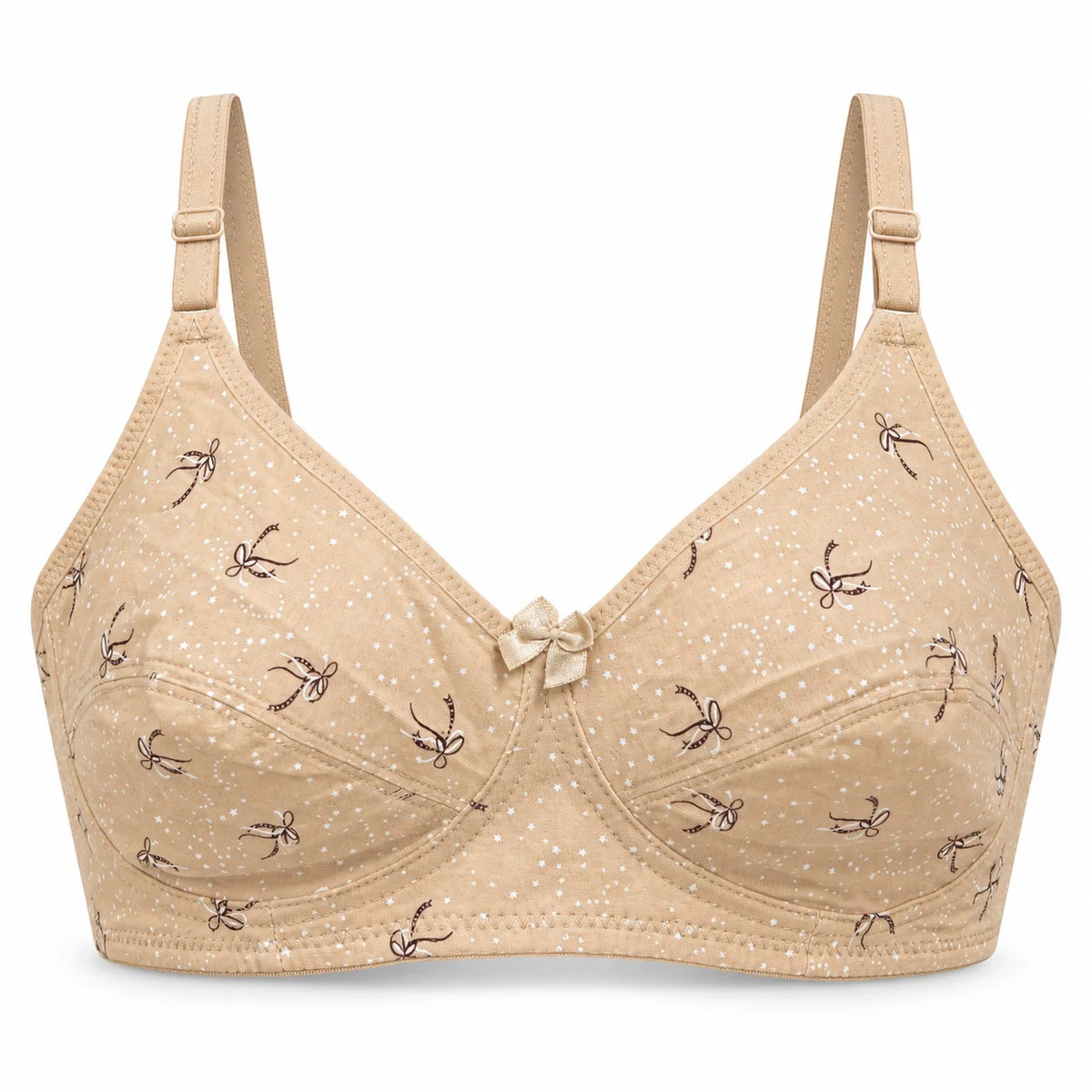 Breathable Soft Cup Bralette with Subtle Print