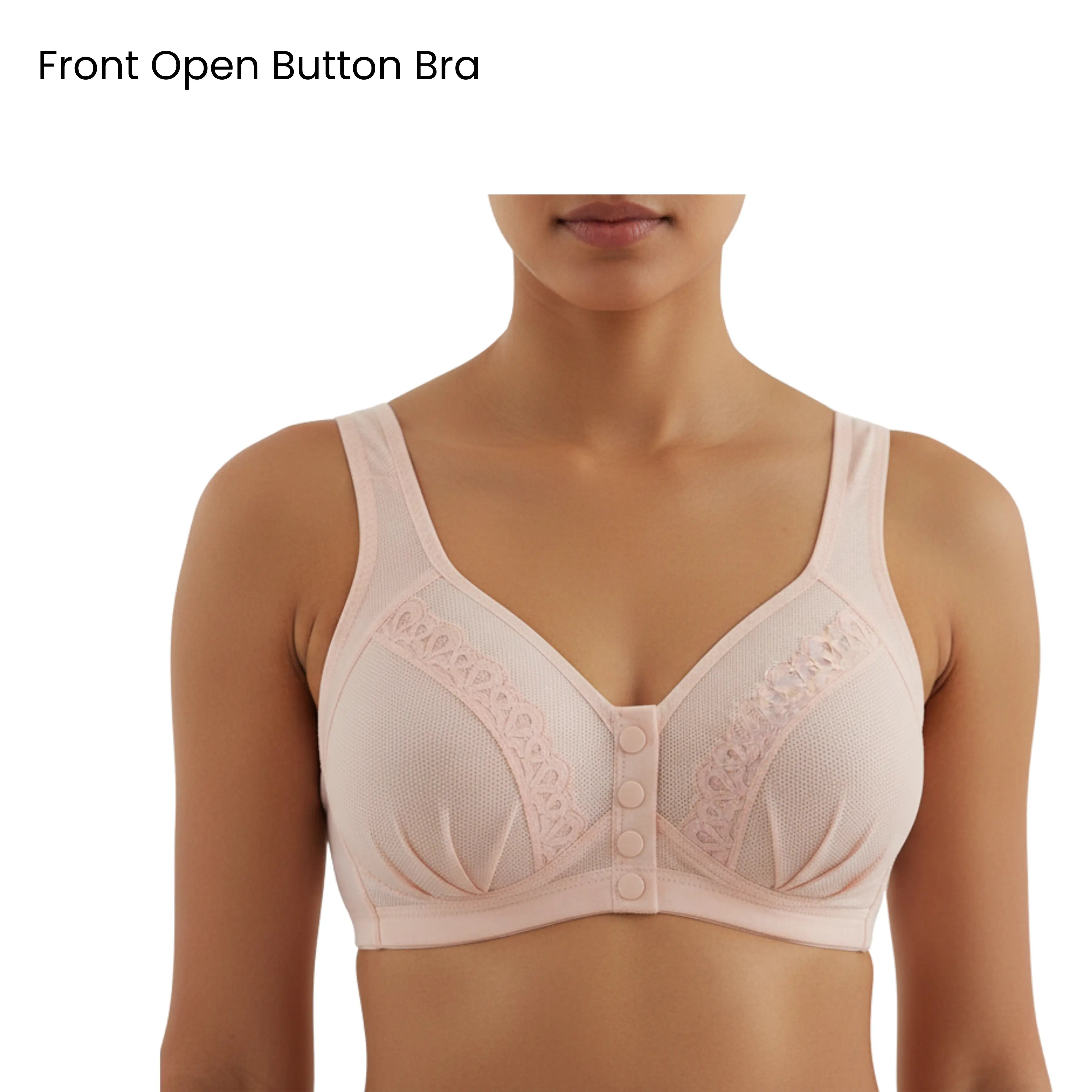 Front Open Padded Bra – Stretchable Comfort with Stylish Lace Design