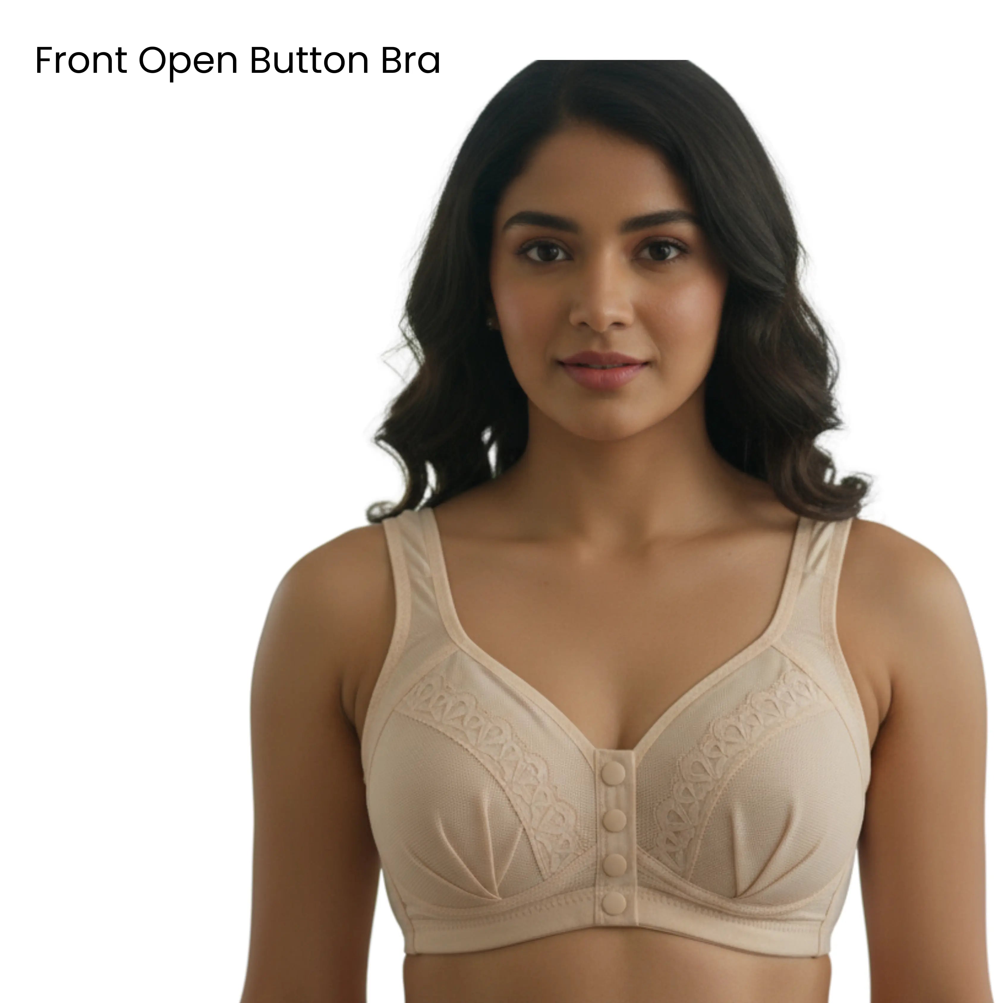 Front Open Padded Bra – Stretchable Comfort with Stylish Lace Design