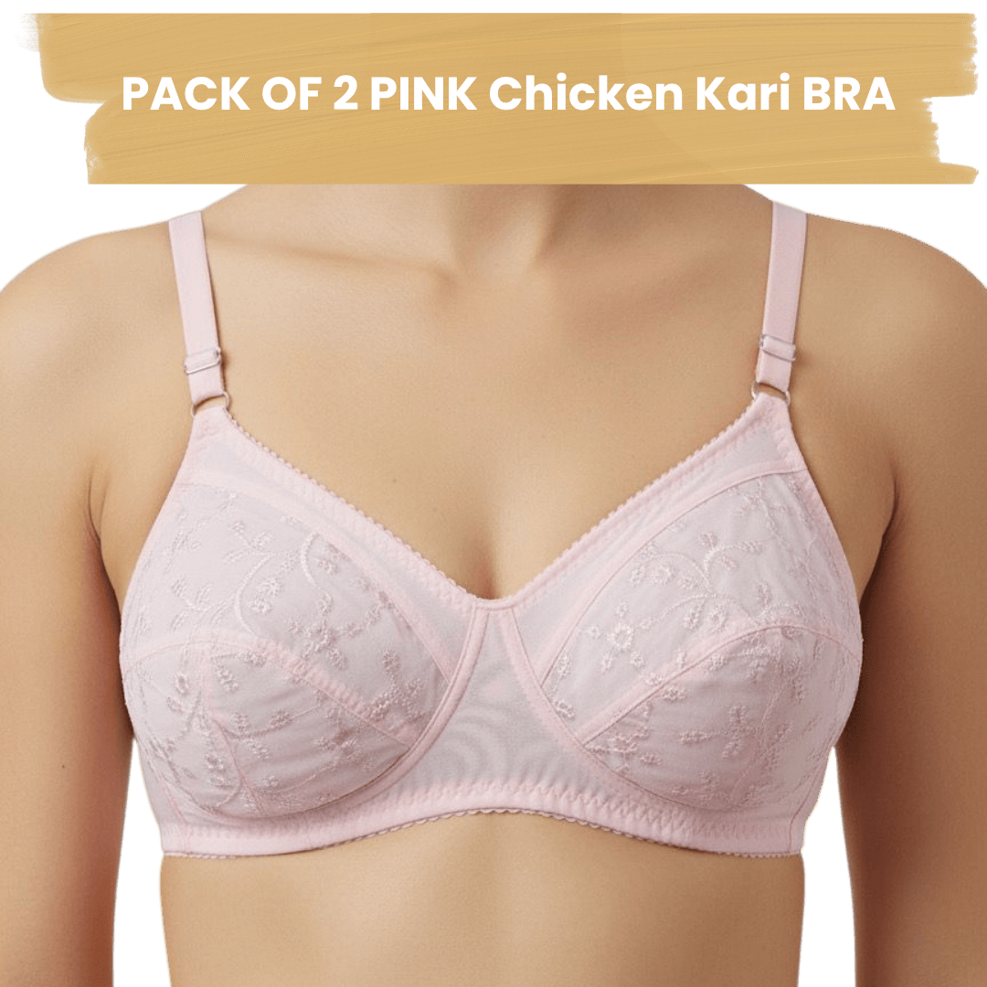 Pack of 2 Chicken Kari Cotton Bra | Non-Padded Full Coverage