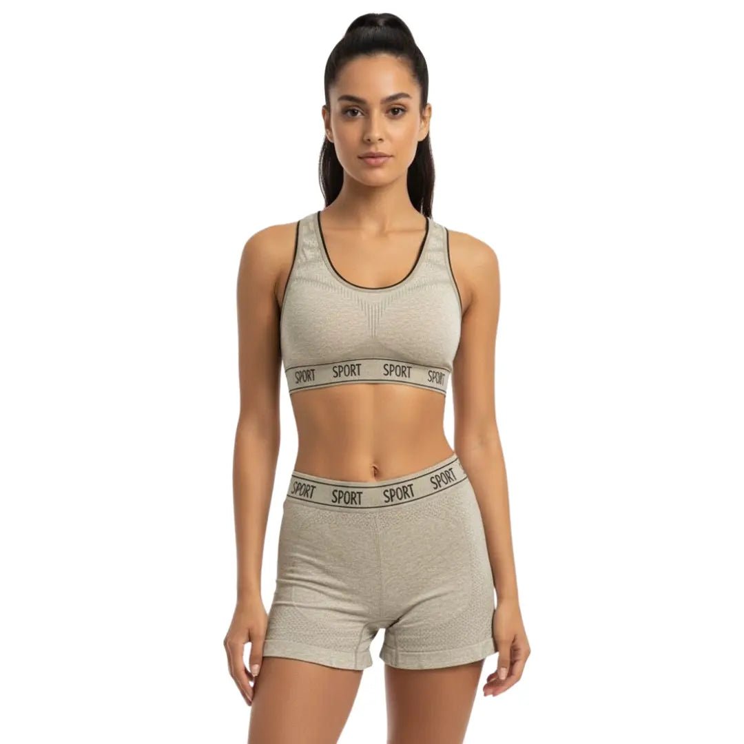 Stretchable Sports Bra & Panty Set with Removable Foam - Comfortable Fit for S, M, L, XL