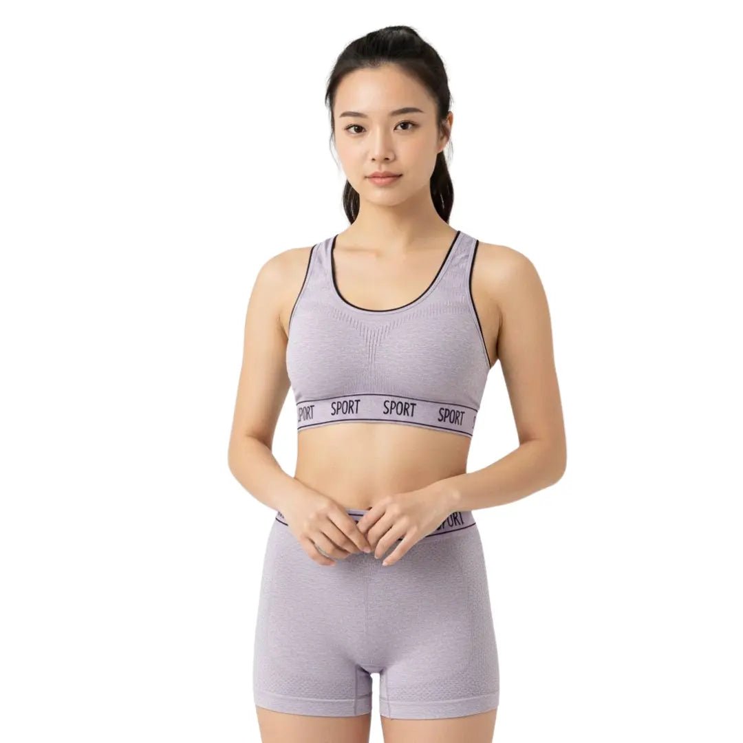 Stretchable Sports Bra & Panty Set with Removable Foam - Comfortable Fit for S, M, L, XL