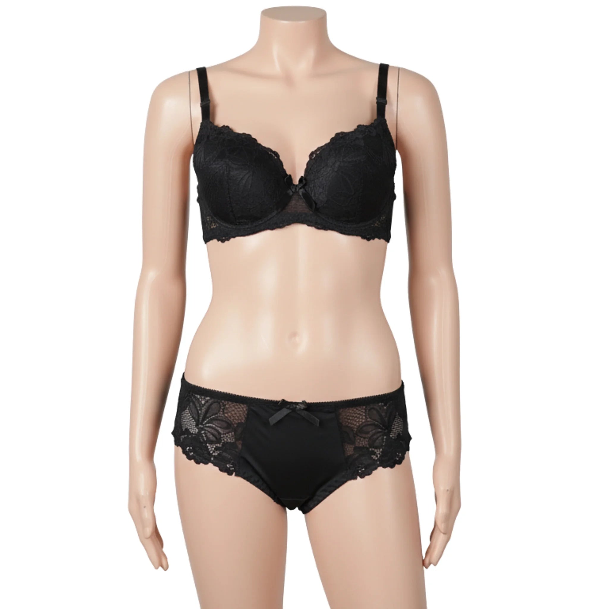 Elegant Floral Lace Lingerie Set – Intricate Embroidery Bra & Matching Panty