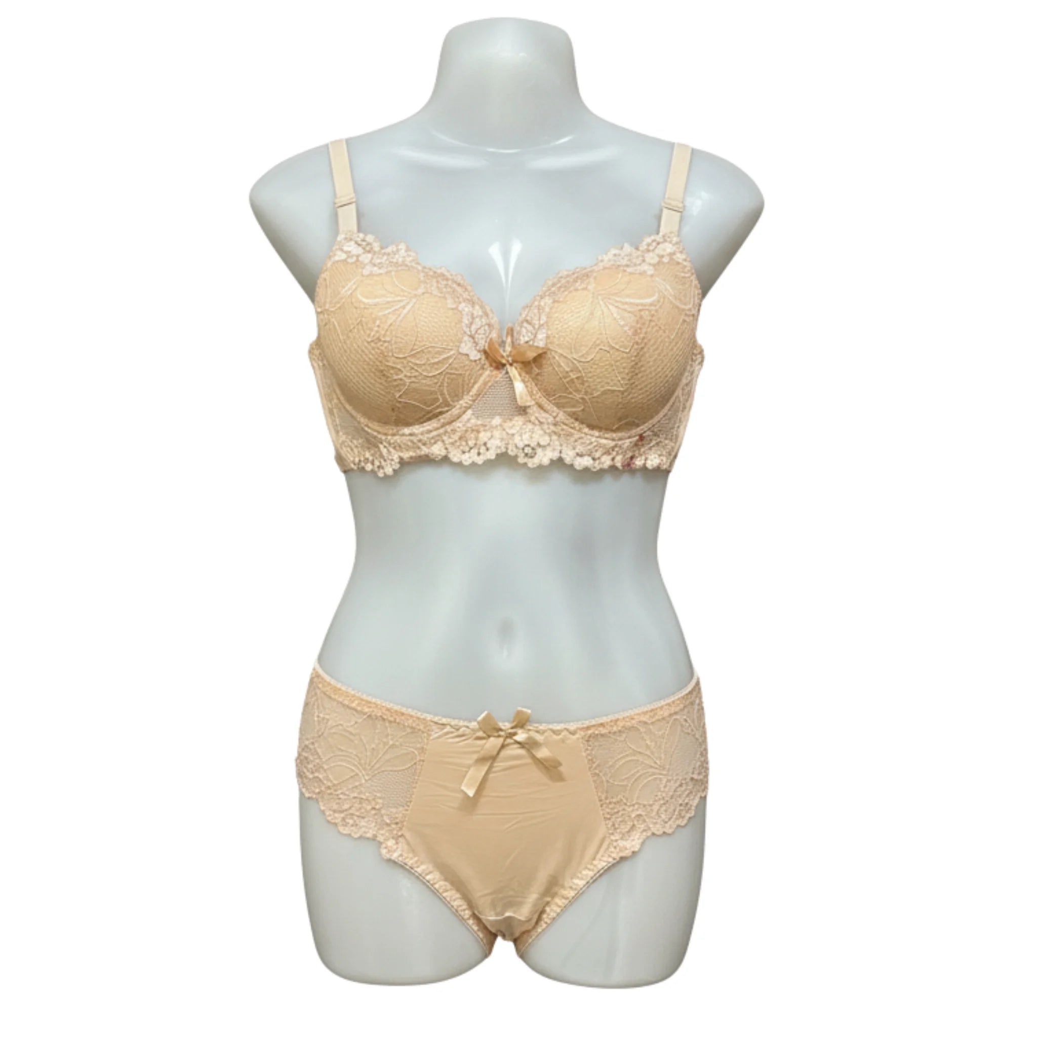 Elegant Floral Lace Lingerie Set – Intricate Embroidery Bra & Matching Panty