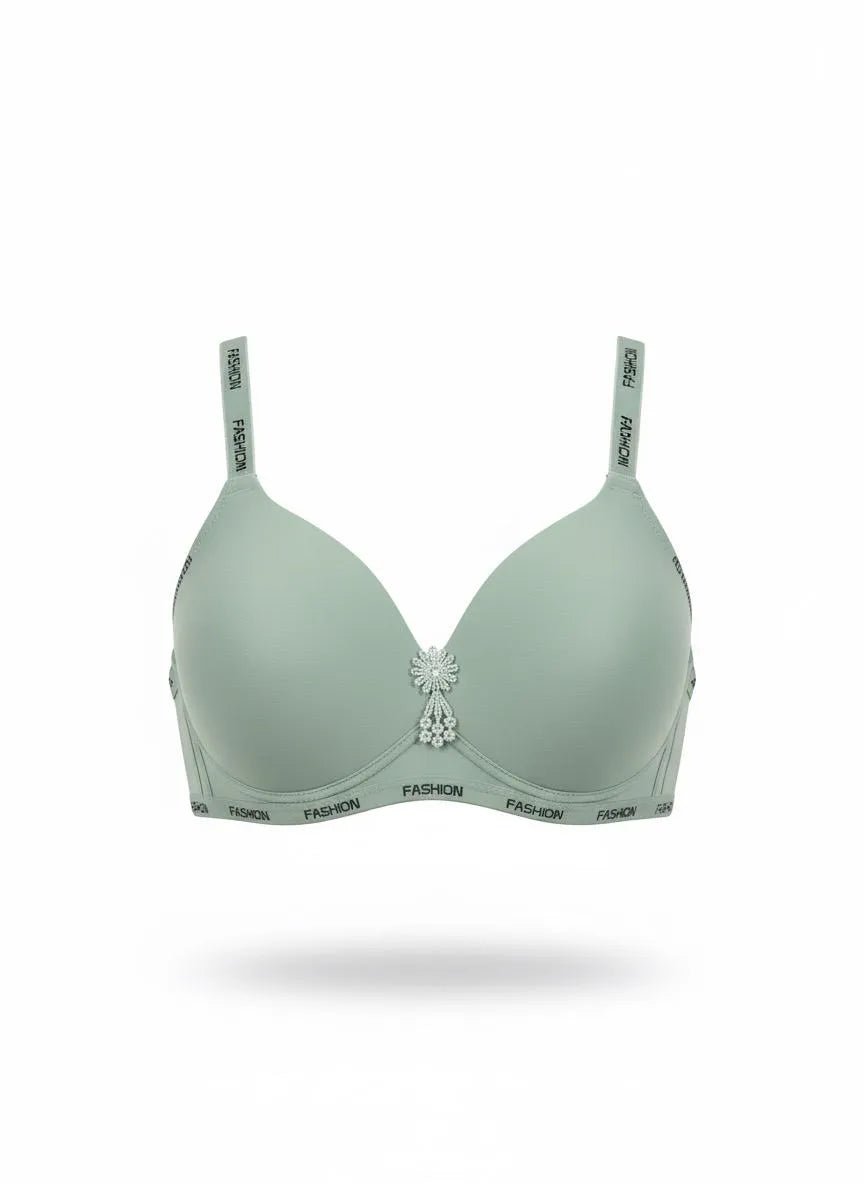 Soft Stretch Front Flower Padded Bra – Elegant Everyday Comfort