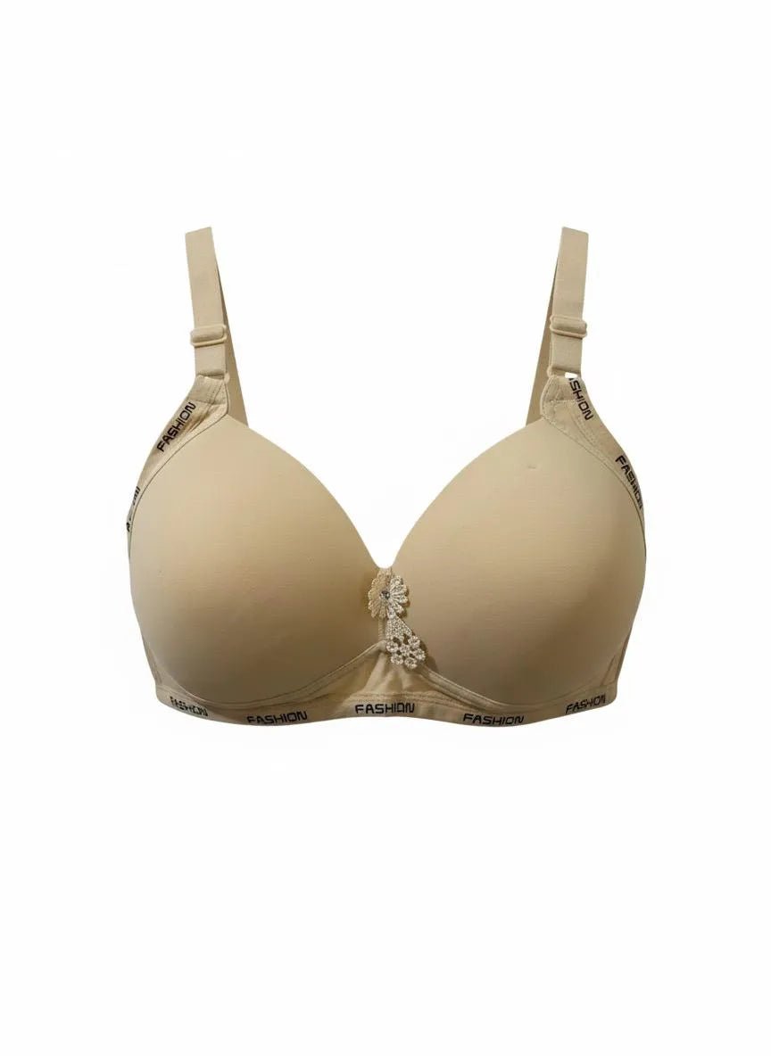 Soft Stretch Front Flower Padded Bra – Elegant Everyday Comfort