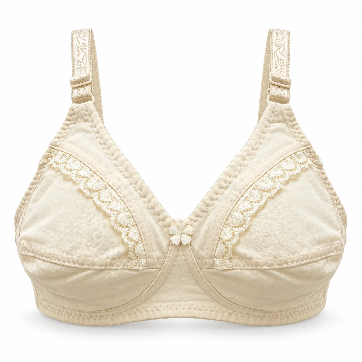Everyday Comfort Non-Padded Cotton Bras with Lace Trim