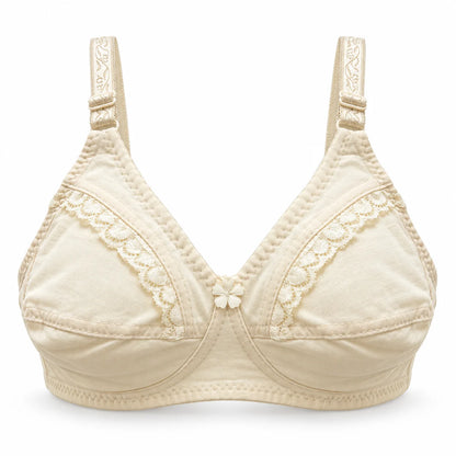 Everyday Comfort Non-Padded Cotton Bras with Lace Trim