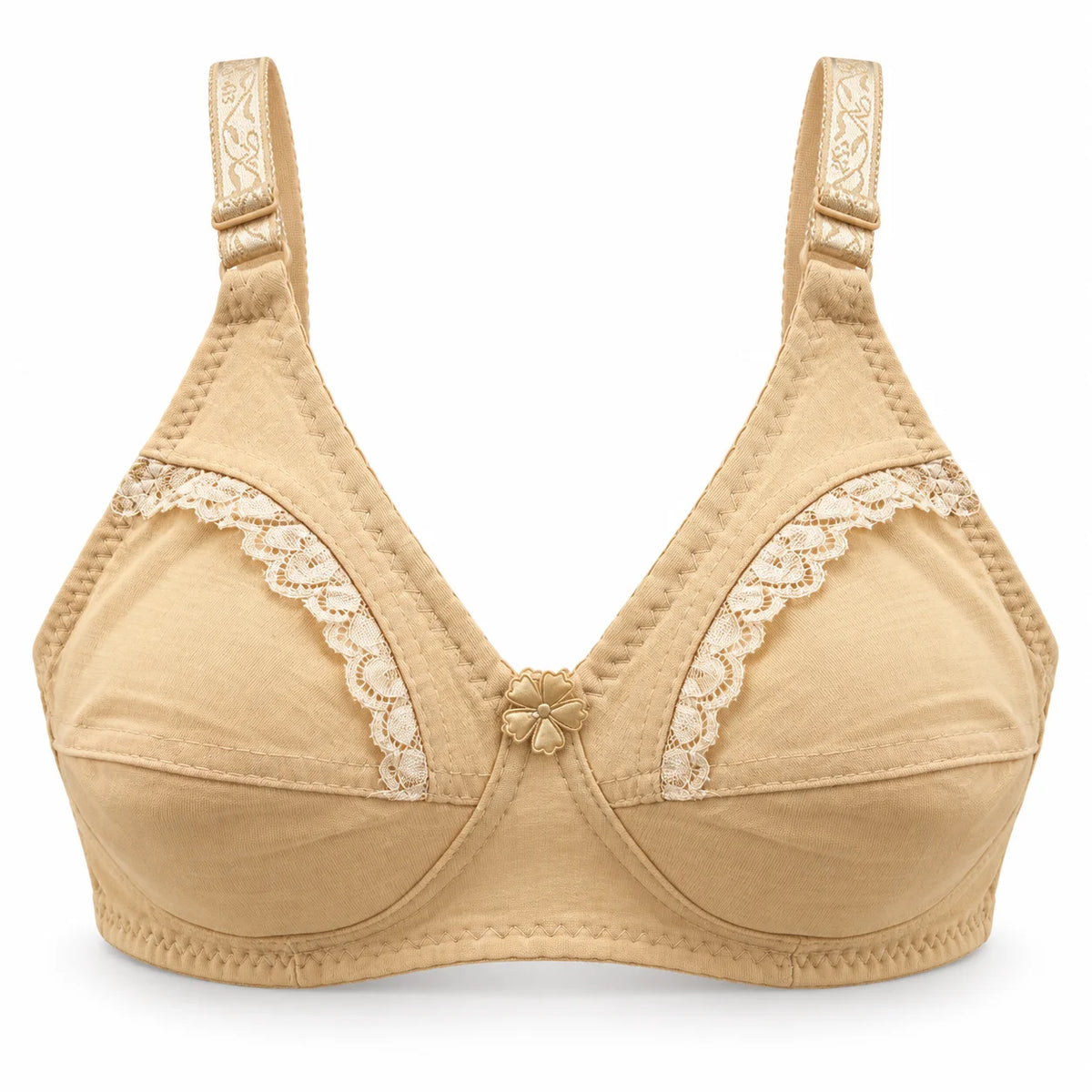 Everyday Comfort Non-Padded Cotton Bras with Lace Trim