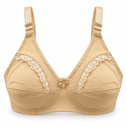 Everyday Comfort Non-Padded Cotton Bras with Lace Trim