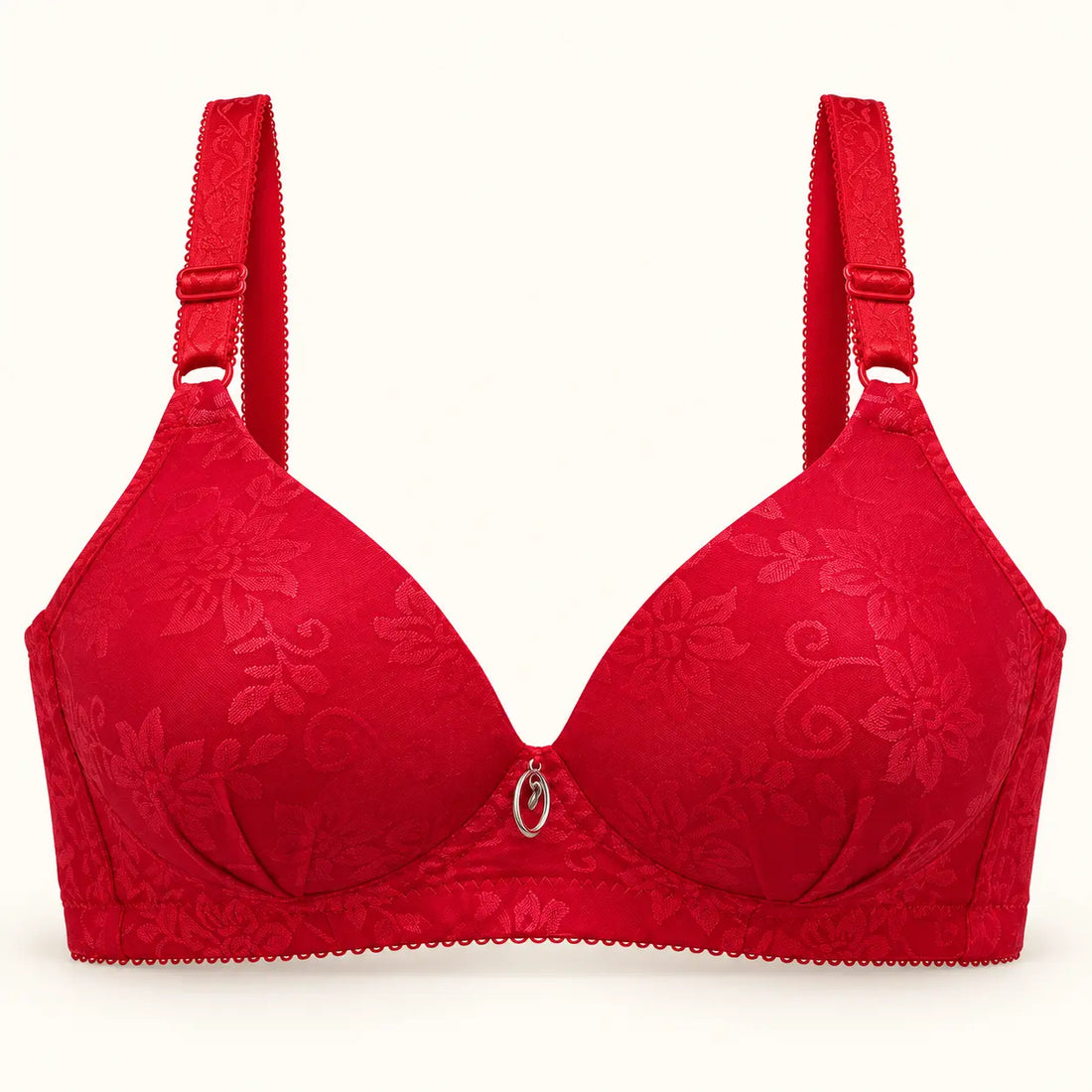 Floral Jacquard Everyday Support Bra – Padded Full Coverage