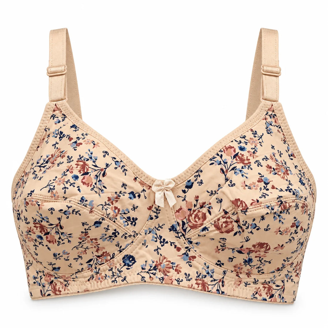 Floral Print Full-Coverage Soft Cup Bra – Everyday Comfort &amp; Support