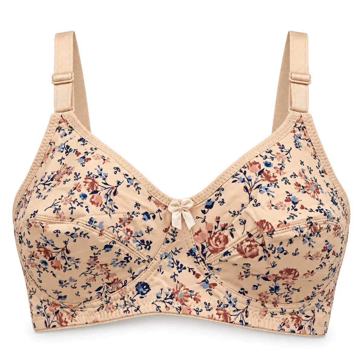 Floral Print Full-Coverage Soft Cup Bra – Everyday Comfort &amp; Support