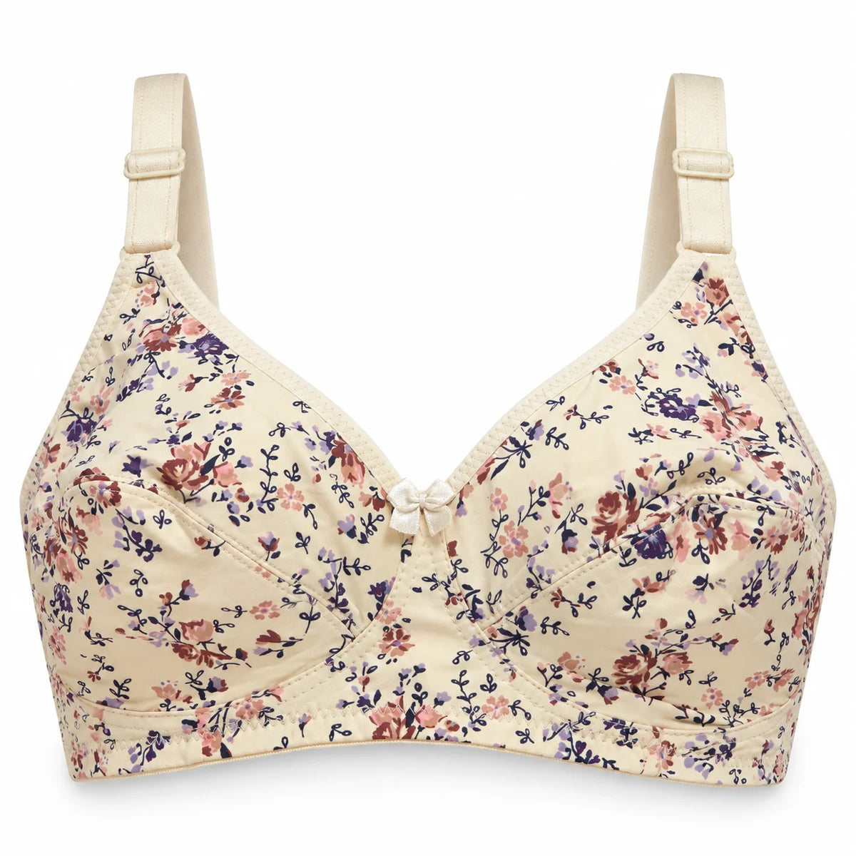 Floral Print Full-Coverage Soft Cup Bra – Everyday Comfort &amp; Support