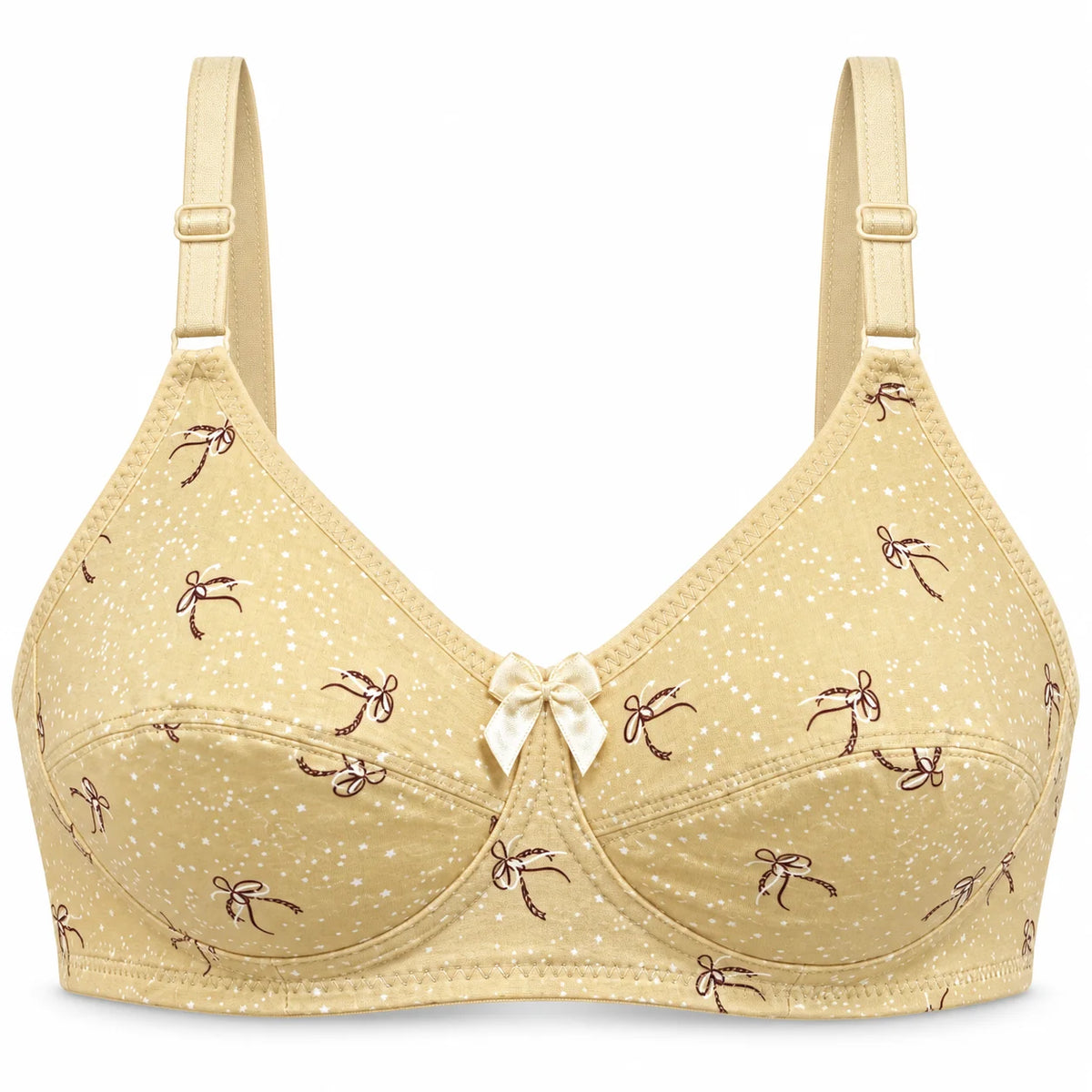 Breathable Soft Cup Bralette with Subtle Print