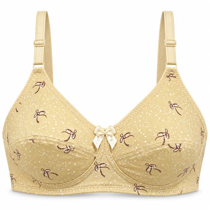 Breathable Soft Cup Bralette with Subtle Print