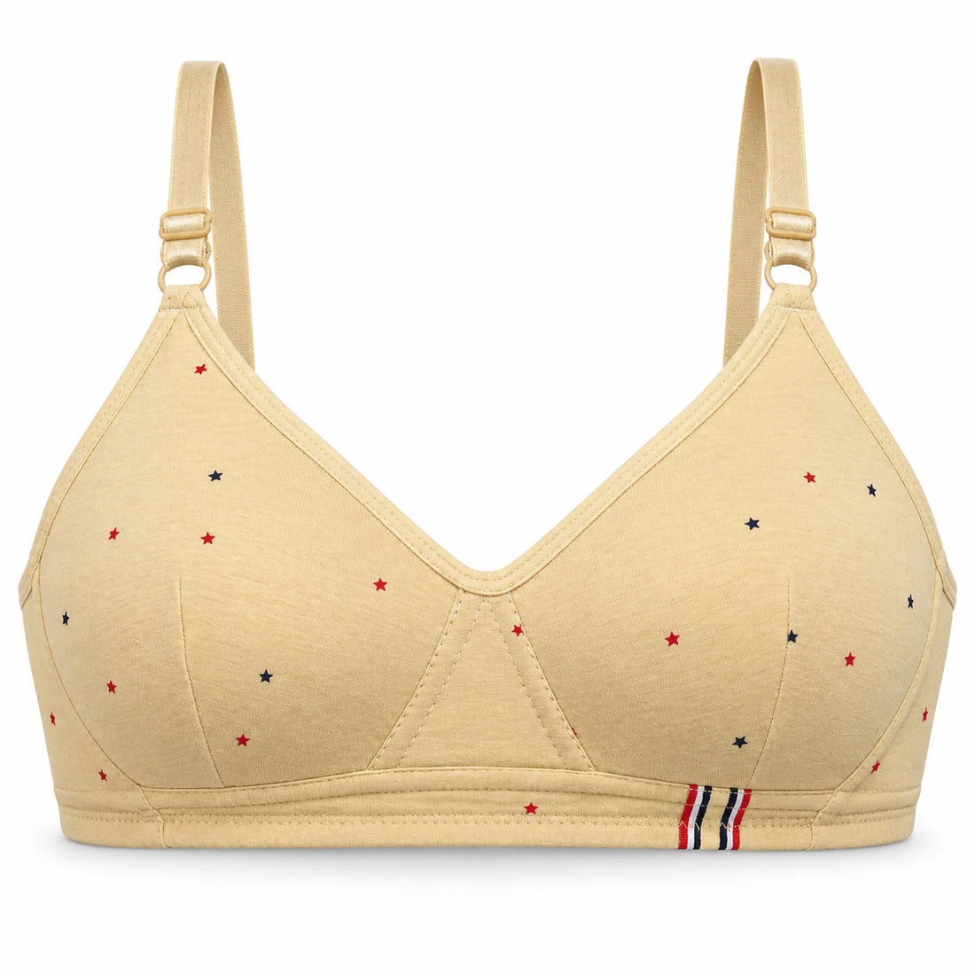 Star Print Lightly Padded Full-Coverage Wireless Bra