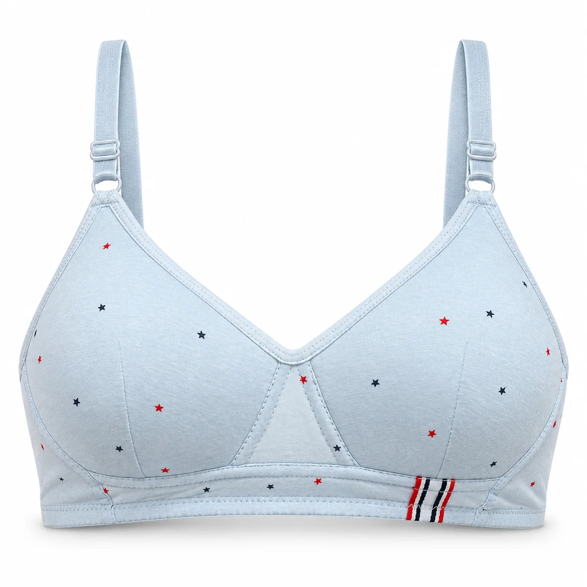 Star Print Lightly Padded Full-Coverage Wireless Bra