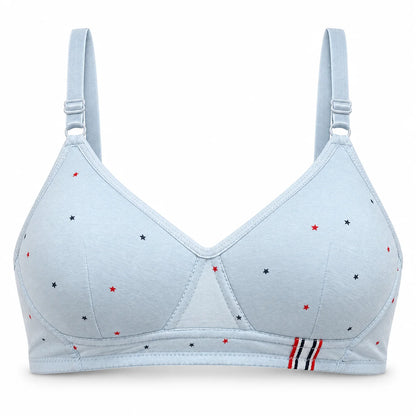 Star Print Lightly Padded Full-Coverage Wireless Bra
