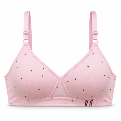 Star Print Lightly Padded Full-Coverage Wireless Bra
