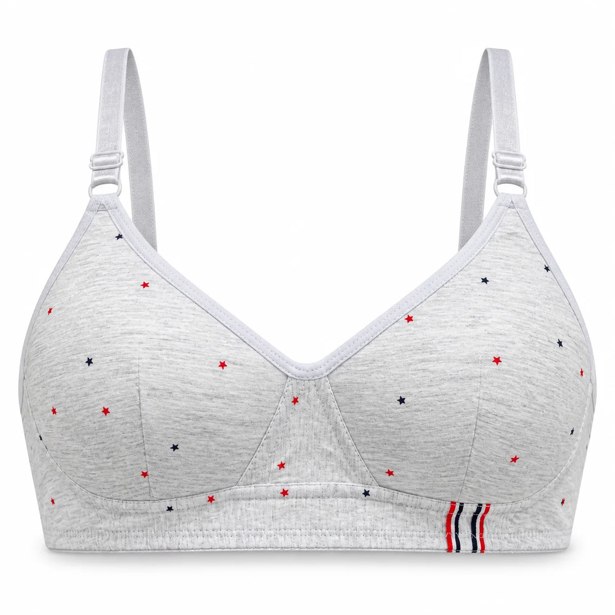 Star Print Lightly Padded Full-Coverage Wireless Bra