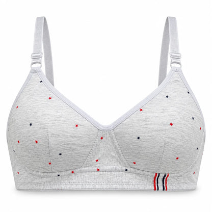 Star Print Lightly Padded Full-Coverage Wireless Bra