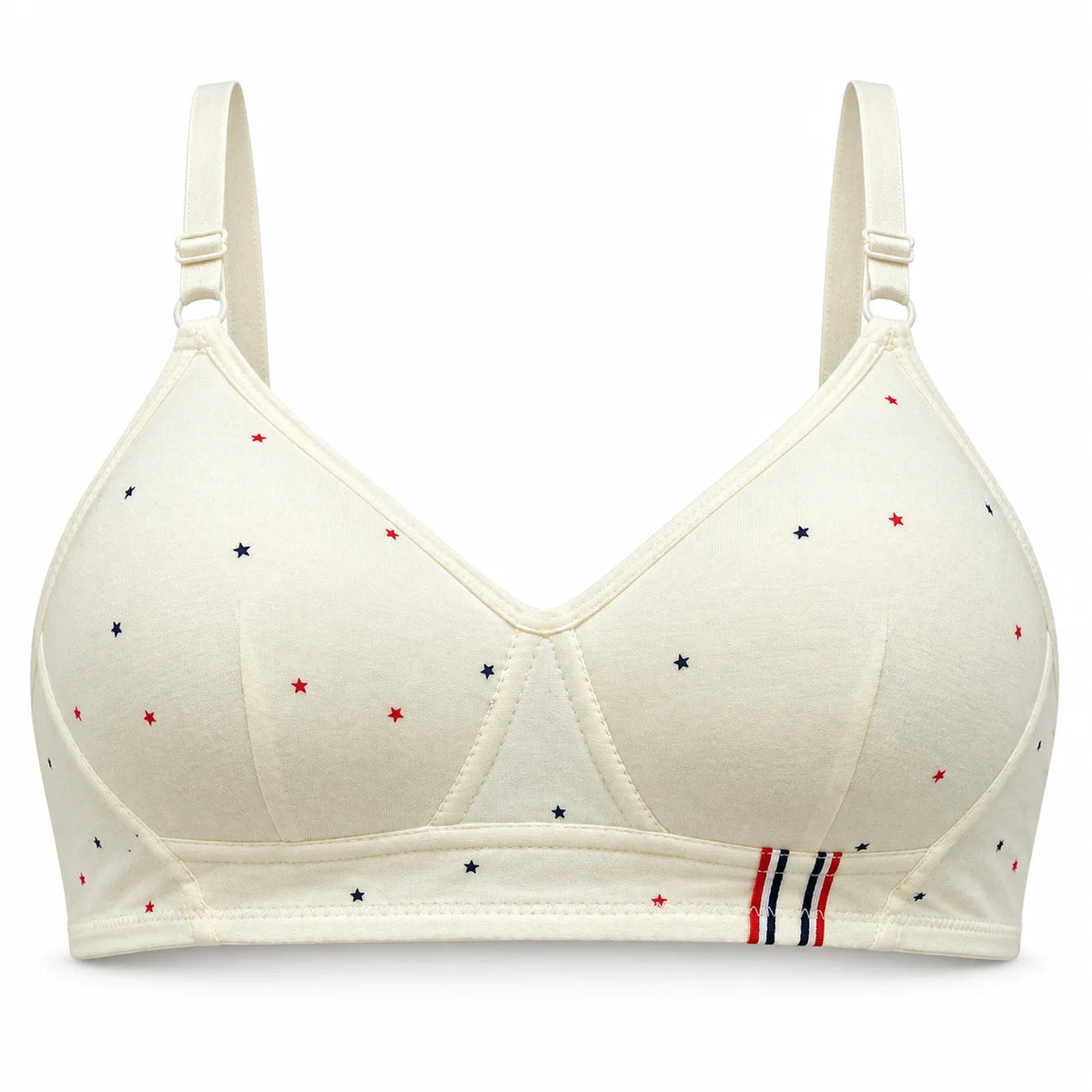 Star Print Lightly Padded Full-Coverage Wireless Bra