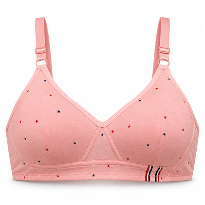 Star Print Lightly Padded Full-Coverage Wireless Bra