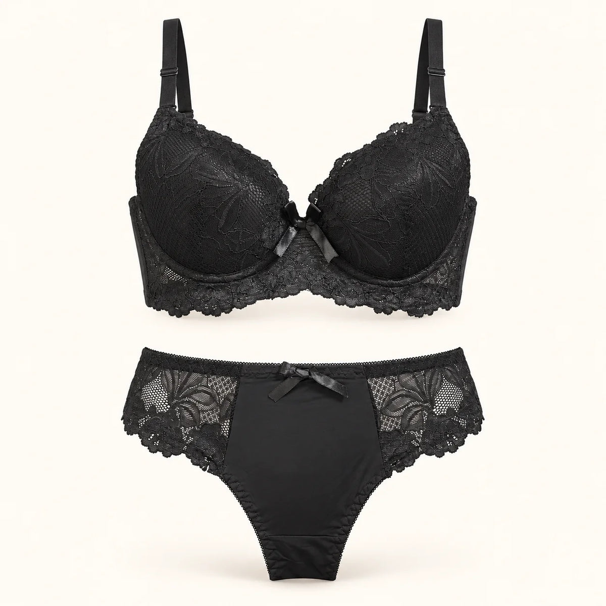 Elegant Floral Lace Lingerie Set Embroidery Bra &amp; Matching Panty