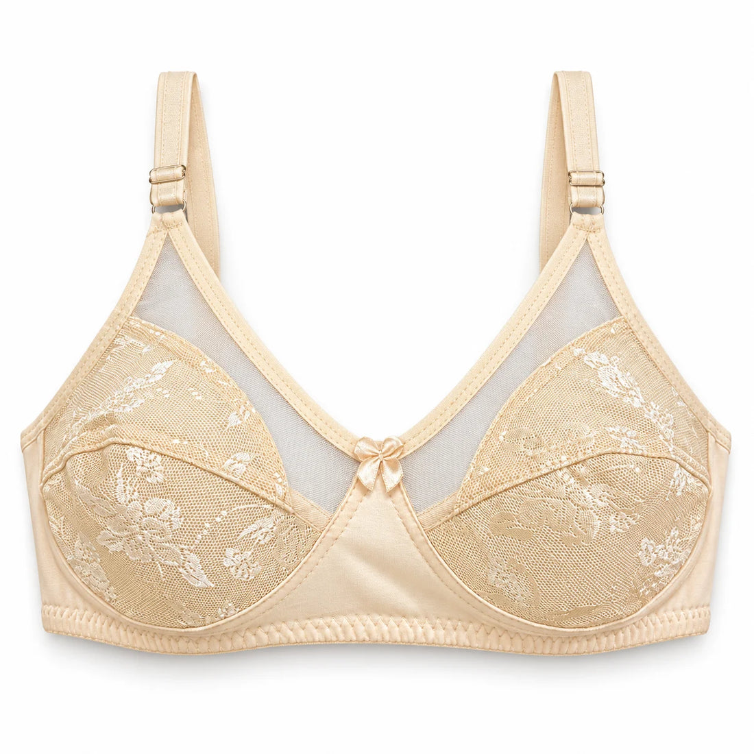 Pack of 2 Sheer Lace Bralettes Nude | Soft Everyday Comfort Bras