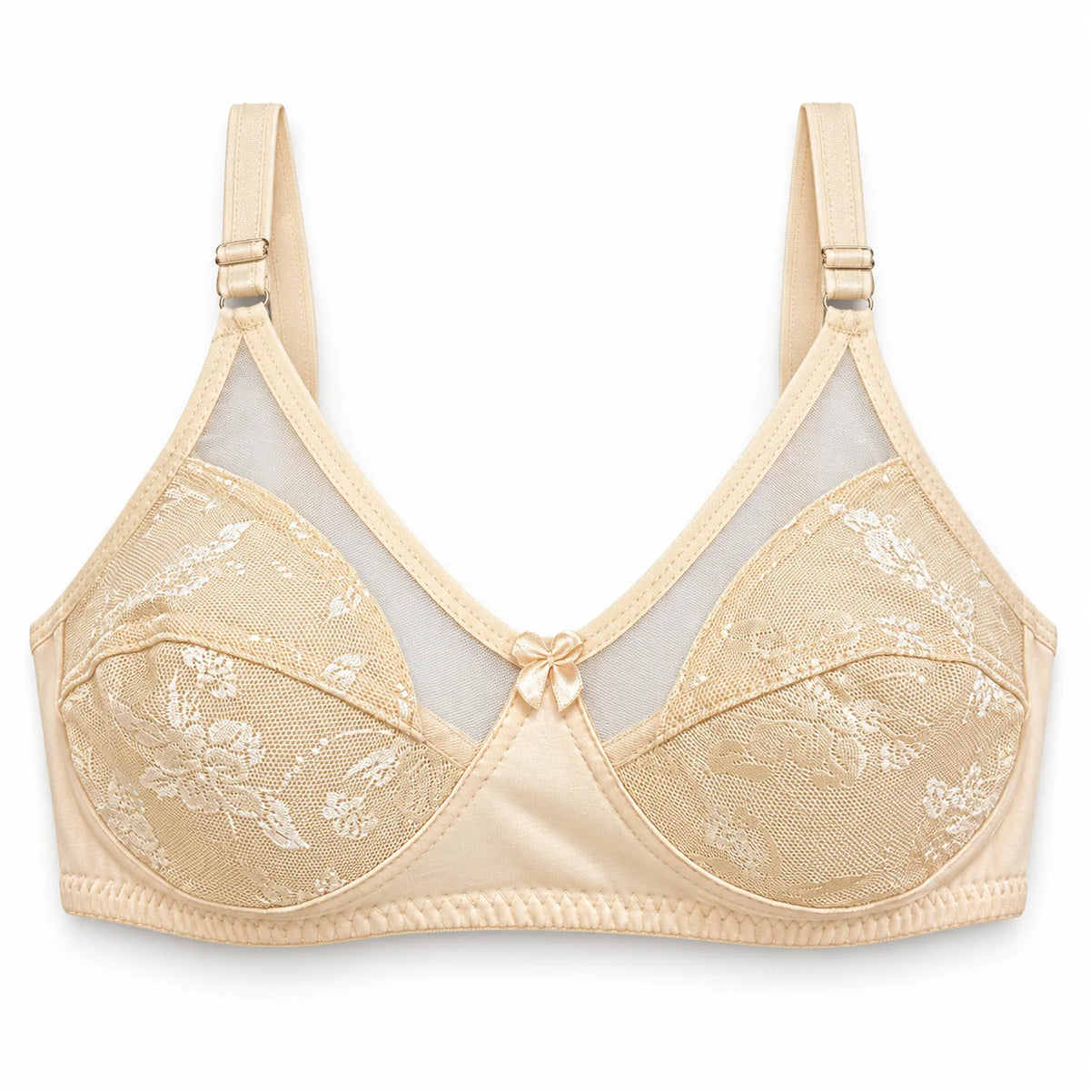 Pack of 2 Sheer Lace Bralettes Nude | Soft Everyday Comfort Bras
