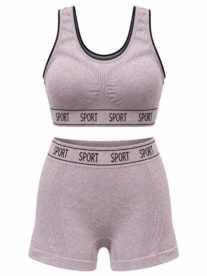 Stretchable Sports Bra &amp; Panty Set with Removable Foam - Comfortable Fit for S, M, L, XL