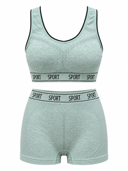 Stretchable Sports Bra &amp; Panty Set with Removable Foam - Comfortable Fit for S, M, L, XL