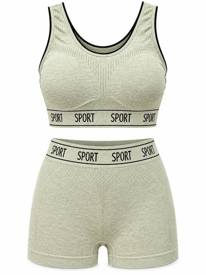 Stretchable Sports Bra &amp; Panty Set with Removable Foam - Comfortable Fit for S, M, L, XL