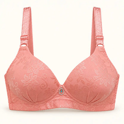Floral Jacquard Everyday Support Bra – Padded Full Coverage