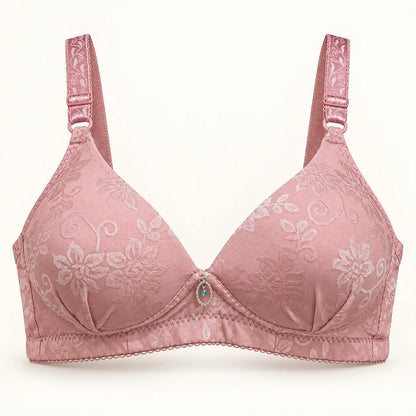 Floral Jacquard Everyday Support Bra – Padded Full Coverage