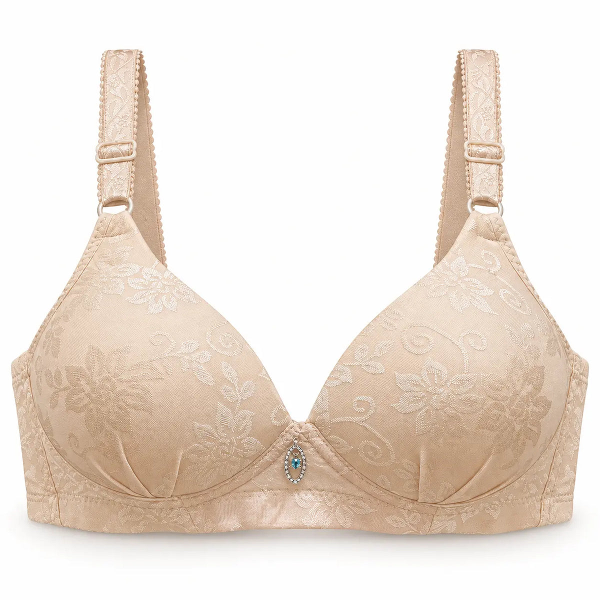 Floral Jacquard Everyday Support Bra – Padded Full Coverage