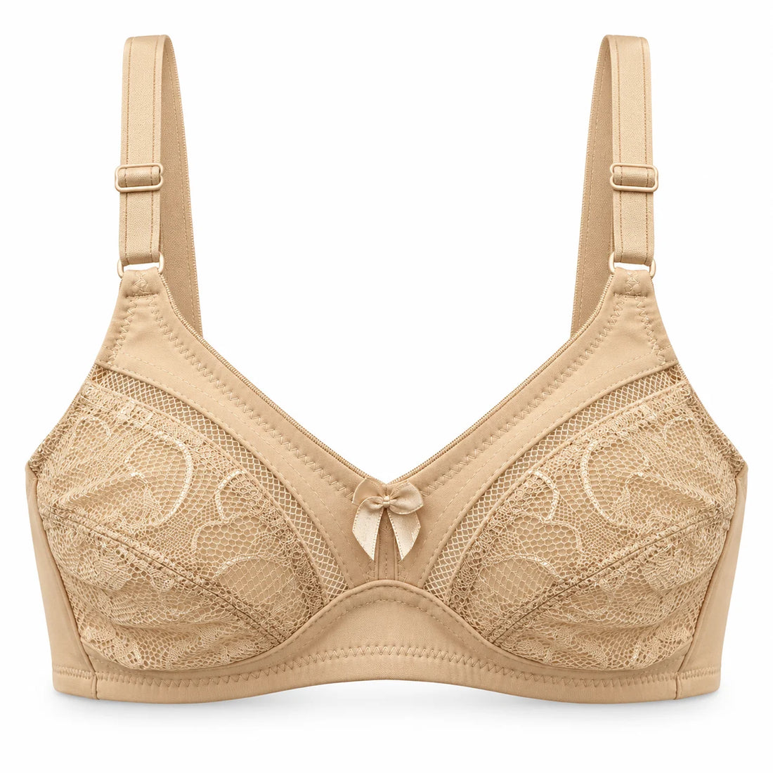 Non-Padded Lace Comfort Bra – Soft Full Coverage Everyday Support Bra for Women