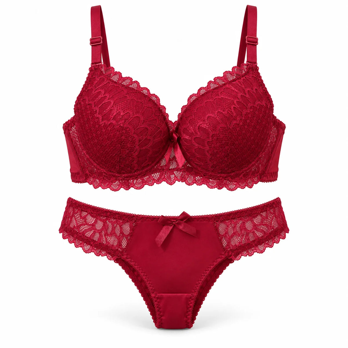 Lace Bra and Panty Set for Women – Padded, Stretchable, Comfortable
