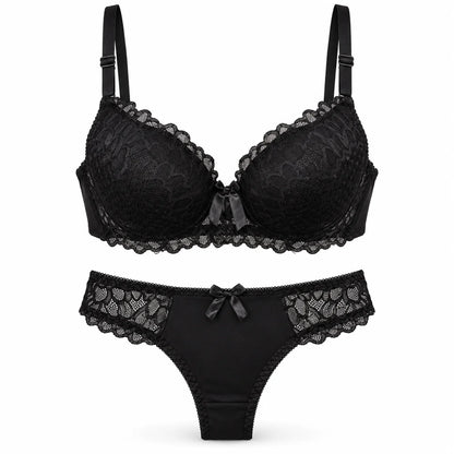Lace Bra and Panty Set for Women – Padded, Stretchable, Comfortable