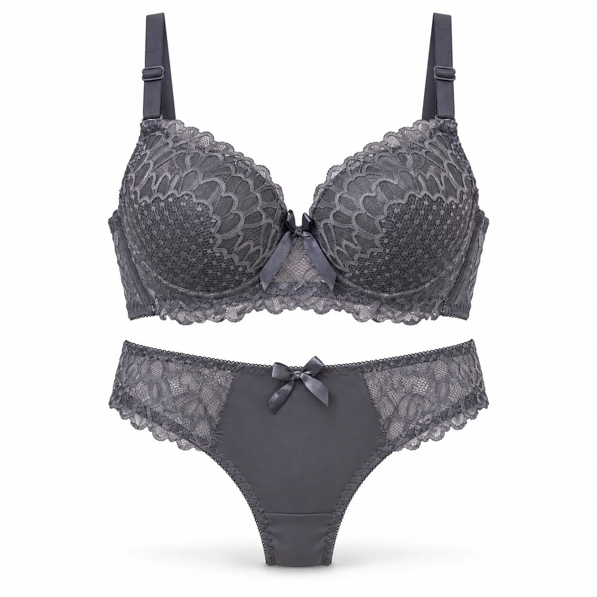 Lace Bra and Panty Set for Women – Padded, Stretchable, Comfortable