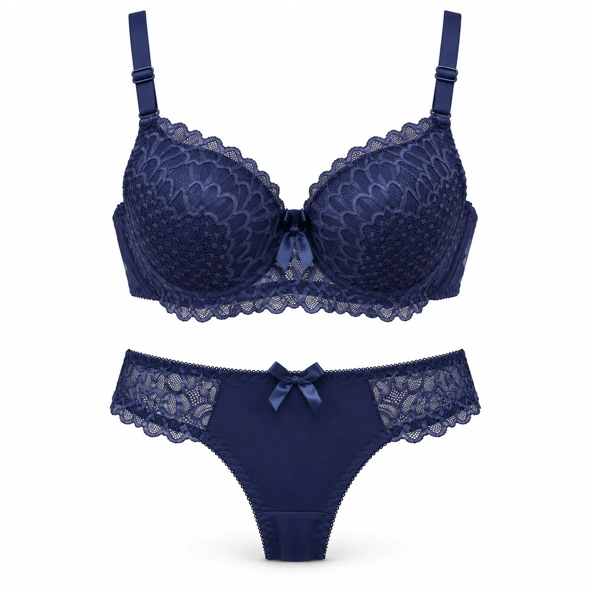 Lace Bra and Panty Set for Women – Padded, Stretchable, Comfortable
