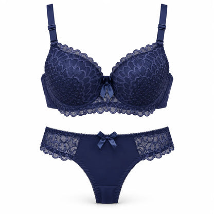 Lace Bra and Panty Set for Women – Padded, Stretchable, Comfortable