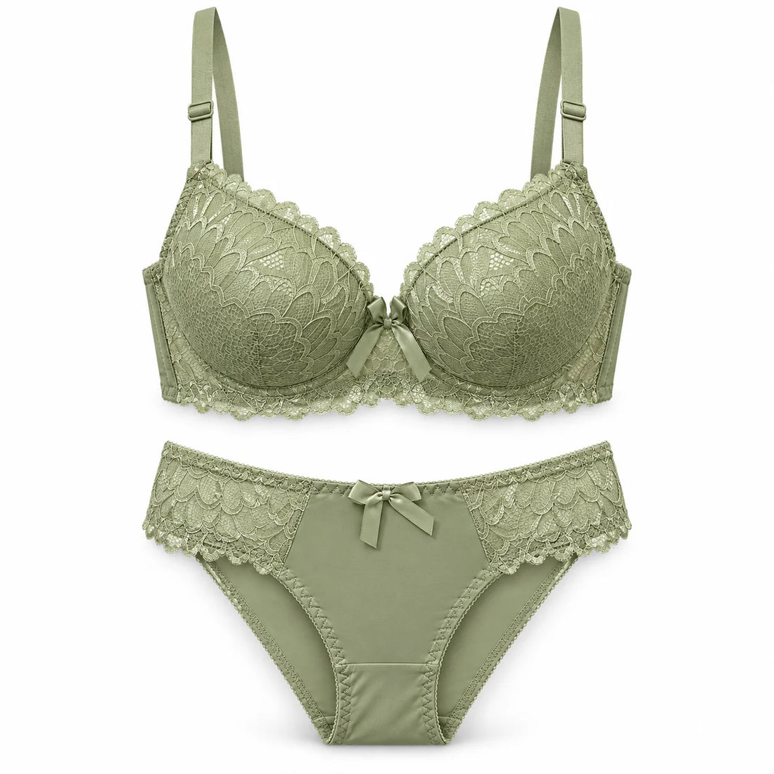 Lace Bra and Panty Set for Women – Padded, Stretchable, Comfortable