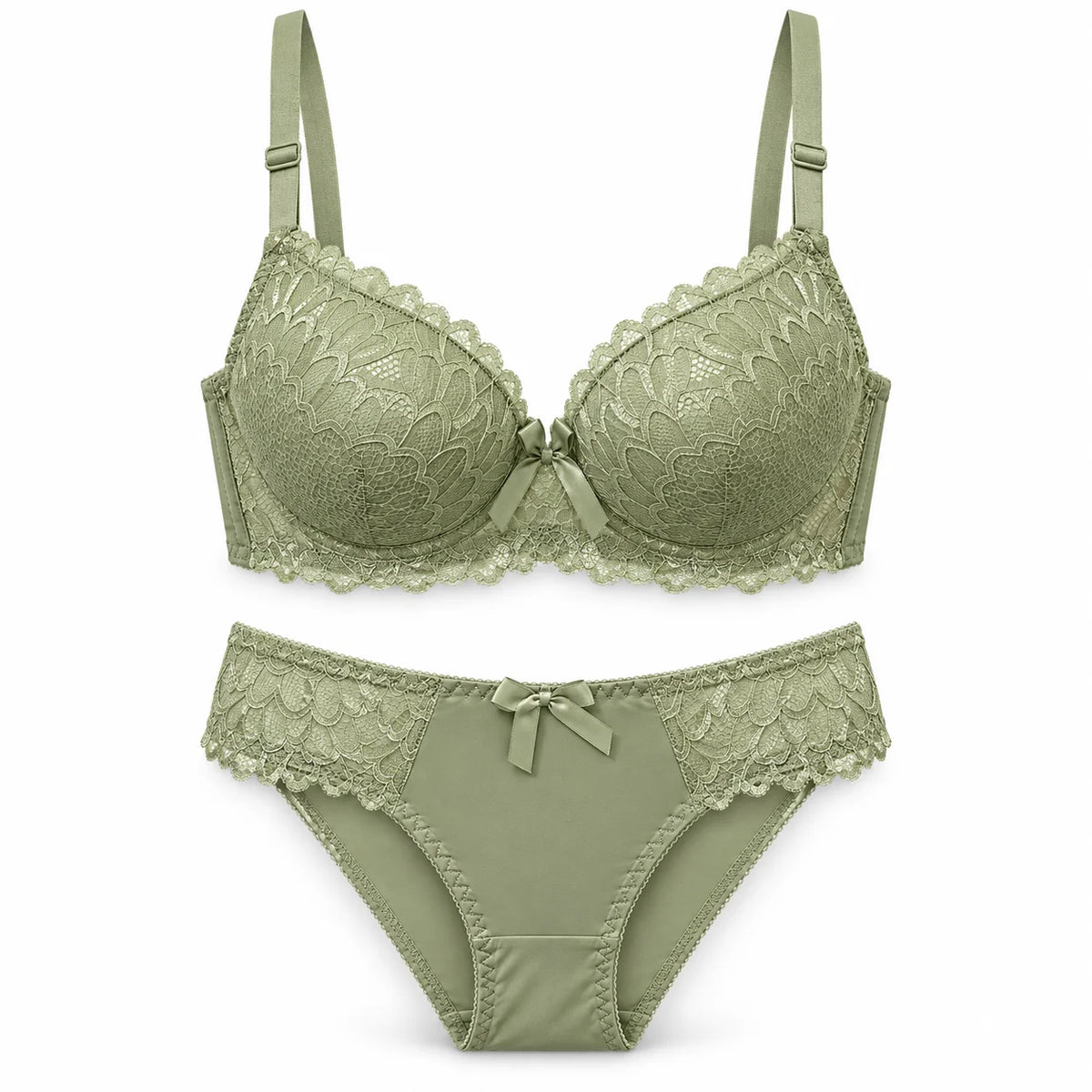 Lace Bra and Panty Set for Women – Padded, Stretchable, Comfortable
