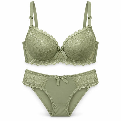 Lace Bra and Panty Set for Women – Padded, Stretchable, Comfortable