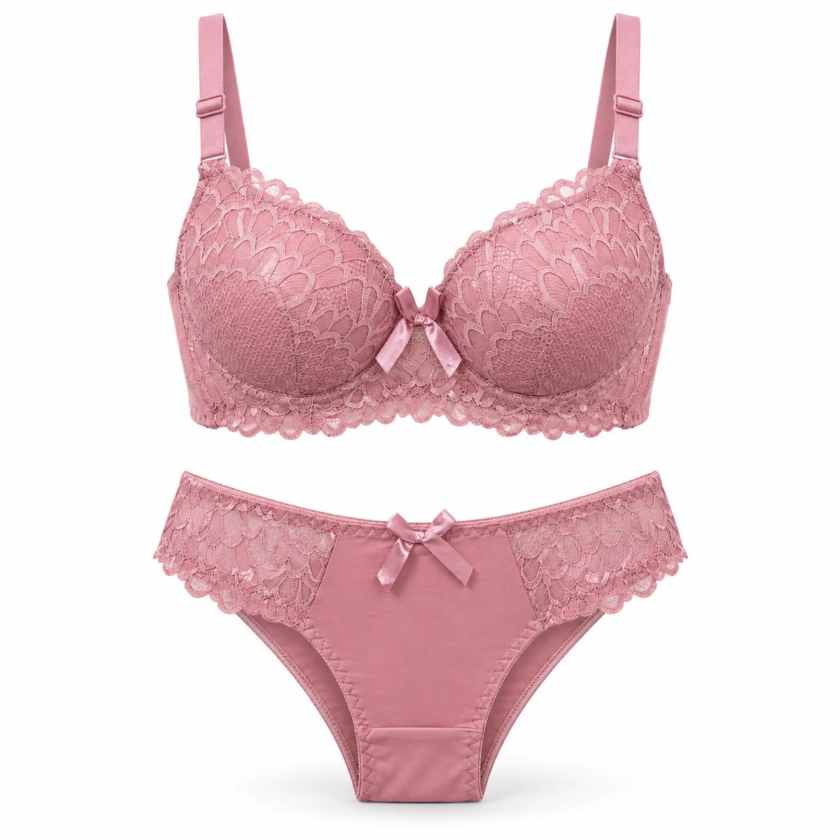 Lace Bra and Panty Set for Women – Padded, Stretchable, Comfortable